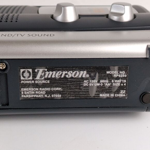 Emerson Weather Band Radio RP 6250, Plug-In & Battery Operated Portable TV Sound - Picture 6 of 11